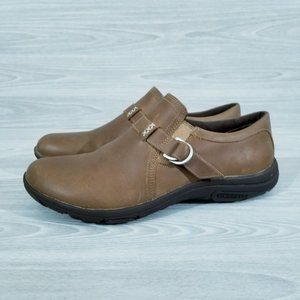 Merrell Loafers Dassie Stich Moccasin Buckle Womens Size 8.5 Brown Leather Shoes